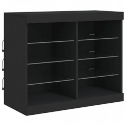 Sideboard mit LED-Leuchten Schwarz 81x37x67 cm