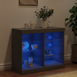 Sideboard mit LED-Leuchten Schwarz 81x37x67 cm