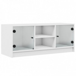 TV-Schrank mit Glastüren Weiß 102x37x42 cm