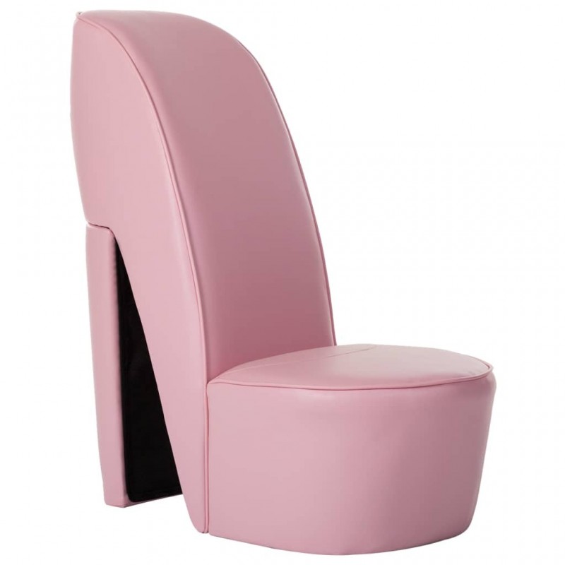 Stuhl in Stöckelschuh-Form Rosa Kunstleder