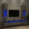 TV-Schränke mit LED-Leuchten 2 Stk. Betongrau 30,5x30x102 cm