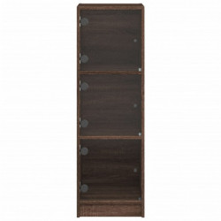 Highboard mit Glastüren Braun Eichen-Optik 35x37x109 cm