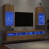 TV-Schränke mit LED-Leuchten 2 Stk. Sonoma-Eiche 40,5x30x90 cm