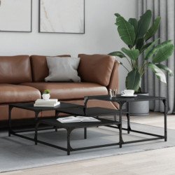 Couchtisch Schwarz 107x107x40 cm Holzwerkstoff