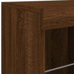 Sideboard mit LED-Leuchten Braun Eichen-Optik 81x37x67 cm