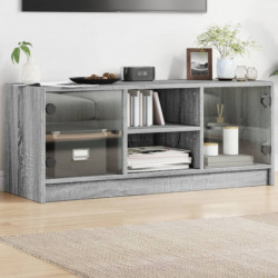 TV-Schrank mit Glastüren Grau Sonoma 102x37x42 cm