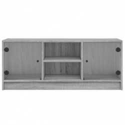 TV-Schrank mit Glastüren Grau Sonoma 102x37x42 cm