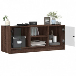 TV-Schrank mit Glastüren Braun Eichen-Optik 102x37x42 cm