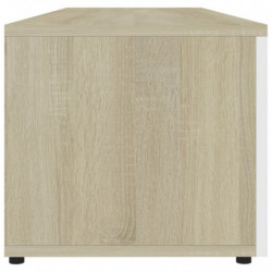 TV-Schrank Weiß und Sonoma-Eiche 120x34x30 cm Holzwerkstoff