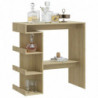 Bartisch mit Regal Sonoma-Eiche 100x50x101,5 cm Holzwerkstoff