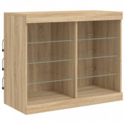 Sideboard mit LED-Leuchten Sonoma-Eiche 81x37x67 cm