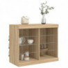 Sideboard mit LED-Leuchten Sonoma-Eiche 81x37x67 cm