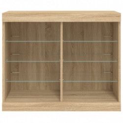 Sideboard mit LED-Leuchten Sonoma-Eiche 81x37x67 cm