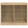 Sideboard mit LED-Leuchten Sonoma-Eiche 81x37x67 cm