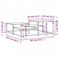 Couchtisch Sonoma-Eiche 107x107x40 cm Holzwerkstoff