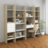 Bücherregal Weiß und Sonoma-Eiche 60x35x180 cm Holzwerkstoff