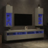 TV-Schränke mit LED-Leuchten 2 Stk. Weiß 30,5x30x90 cm