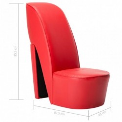 Stuhl in Stöckelschuh-Form Rot Kunstleder