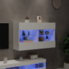TV-Wandschrank mit LED-Leuchten Weiß 98,5x30x60,5 cm