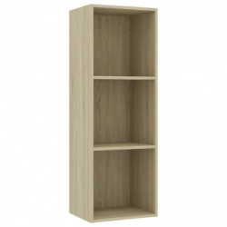 Bücherregal 3 Fächer Sonoma-Eiche 40x30x114 cm Holzwerkstoff