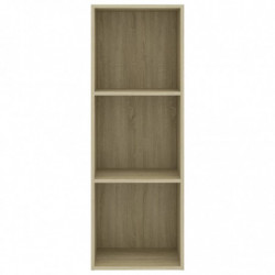 Bücherregal 3 Fächer Sonoma-Eiche 40x30x114 cm Holzwerkstoff