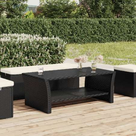 Couchtisch Schwarz 100x50x40 cm Poly Rattan