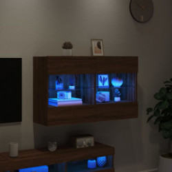 TV-Wandschrank mit LED-Leuchten Braun Eichen-Optik