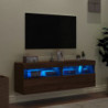 TV-Wandschränke mit LED-Leuchten 2 Stk. Braun Eichen-Optik