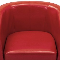 Sessel mit Fußhocker Rot Kunstleder