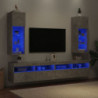 TV-Schränke mit LED-Leuchten 2 Stk. Betongrau 30,5x30x90 cm