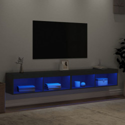 TV-Schränke mit LED-Leuchten 2 Stk. Schwarz 100x30x30 cm