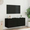 TV-Wandschrank mit LED-Leuchten Schwarz 100x35x41 cm