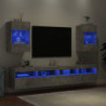 TV-Wandschränke mit LED-Leuchten 2 Stk. Betongrau 40x30x60,5 cm