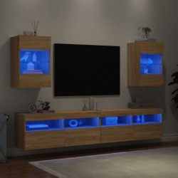 TV-Wandschränke mit LED-Leuchten 2 Stk. Sonoma-Eiche