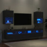 TV-Schränke mit LED-Leuchten 2 Stk. Schwarz 40,5x30x60 cm