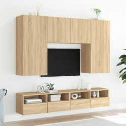TV-Wandschränke 2 Stk. Sonoma-Eiche 100x30x30 cm Holzwerkstoff