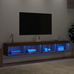 TV-Schränke mit LED-Leuchten 2 Stk. Braun Eichen-Optik