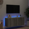 TV-Wandschrank mit LED-Leuchten Grau Sonoma 100x35x41 cm