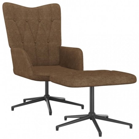 Relaxsessel mit Hocker 62x67x97,5 cm Taupe Stoff