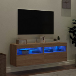 TV-Wandschränke mit LED-Leuchten 2 Stk. Sonoma-Eiche 60x30x40cm