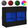 TV-Wandschrank mit LED-Leuchten Schwarz 78,5x30x60,5 cm
