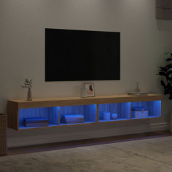 TV-Schränke mit LED-Leuchten 2 Stk. Sonoma-Eiche 100x30x30 cm