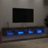 TV-Schränke mit LED-Leuchten 2 Stk. Räuchereiche 100x30x30 cm