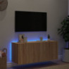 TV-Wandschrank mit LED-Leuchten Sonoma-Eiche 100x35x41 cm