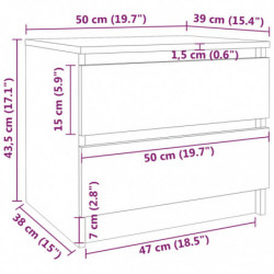 Nachttische 2 Stk Braun Eiche-Optik 50x39x43,5 cm Holzwerkstoff