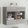 TV-Wandschrank mit LED-Leuchten Grau Sonoma 78,5x30x60,5 cm