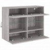 TV-Wandschrank mit LED-Leuchten Grau Sonoma 78,5x30x60,5 cm