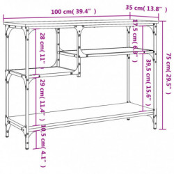 Konsolentisch mit Ablagen Braun Eichen-Optik 100x35x75 cm