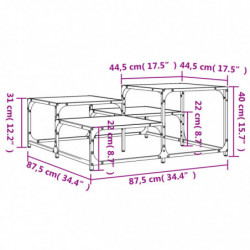 Couchtisch Grau Sonoma 87,5x87,5x40 cm Holzwerkstoff
