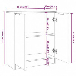 Sideboard Weiß & Sonoma-Eiche 60x30x70 cm Holzwerkstoff